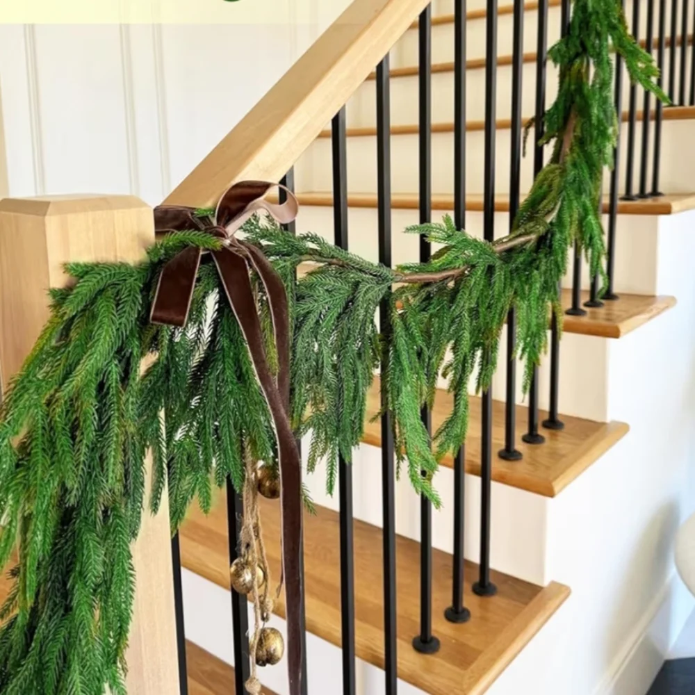 2 Pack 6ft Norfolk Pine Garlands With Lights